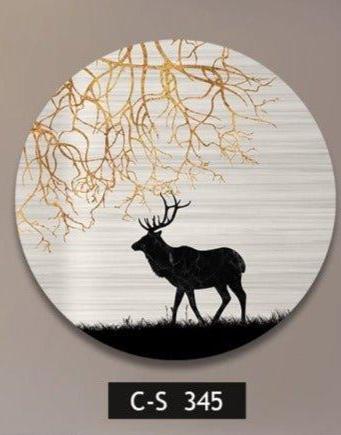 תמונה קיר עגולה BLACK DEER - Image 3
